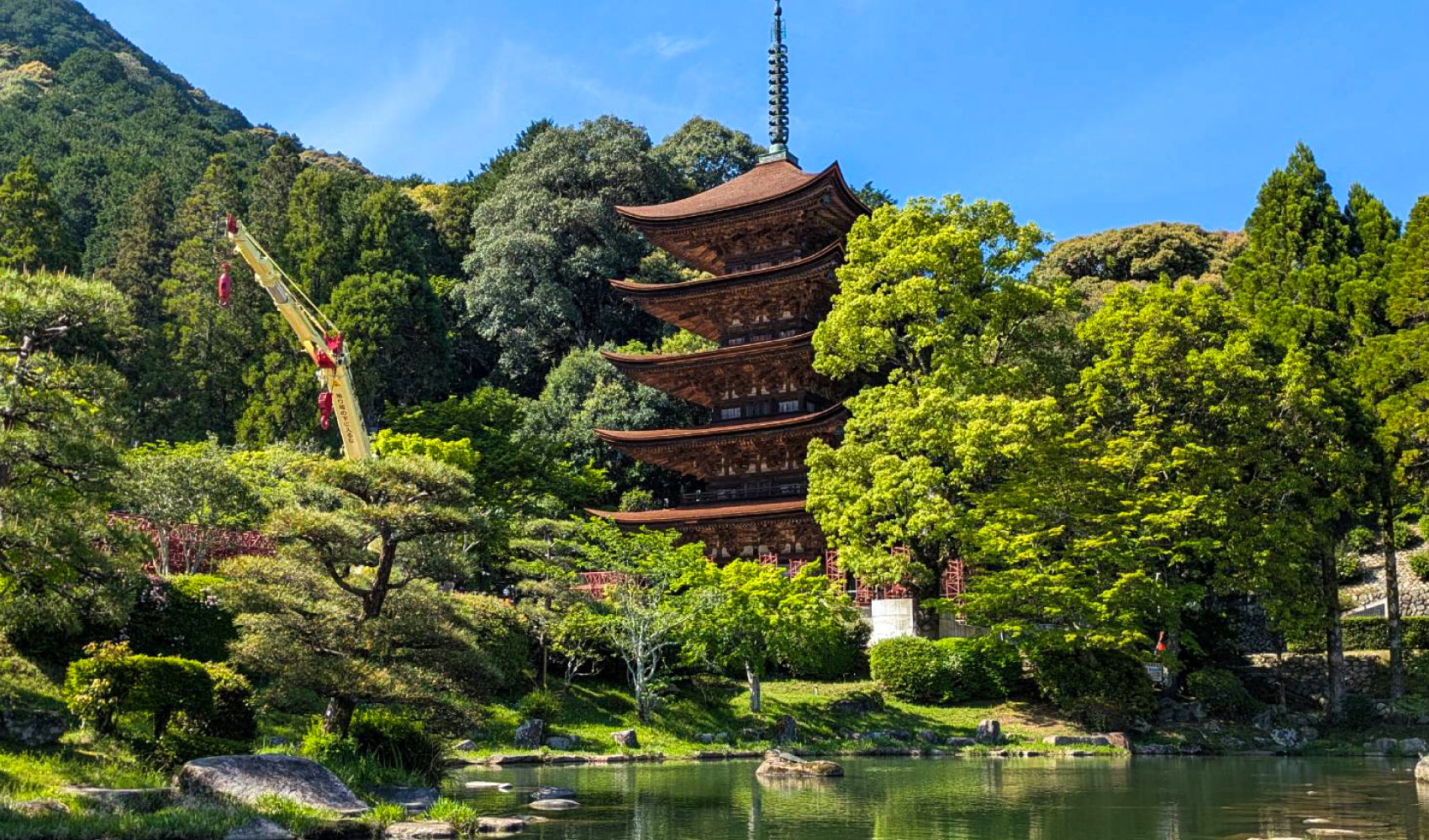 国宝 瑠璃光寺五重塔 改修中
